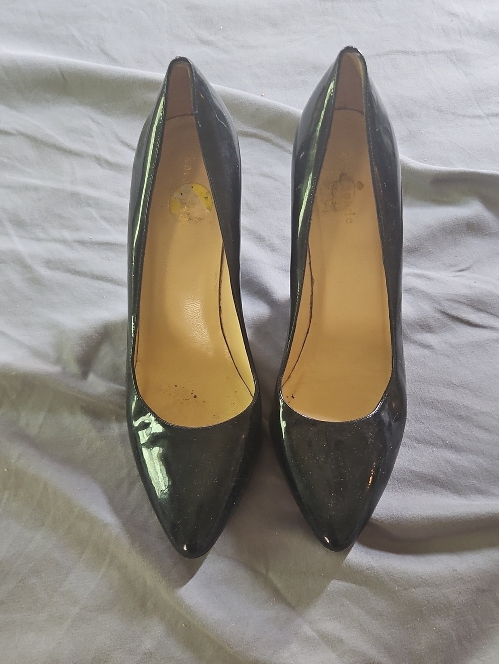 kate spade Black Patent Pointed-Toe Wedges